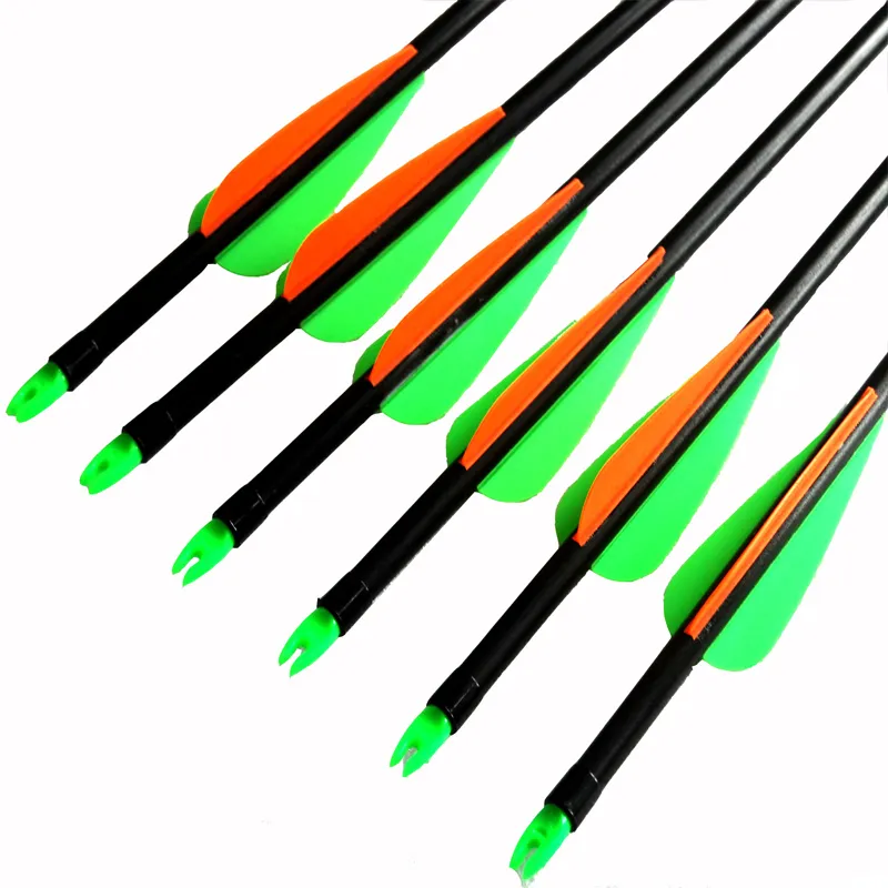 Fiberglass Arrow 31.5"-28" Archery Hunter Nocks Fletched Arrows With Steel Point For15-60lbs Bow Target Arrow