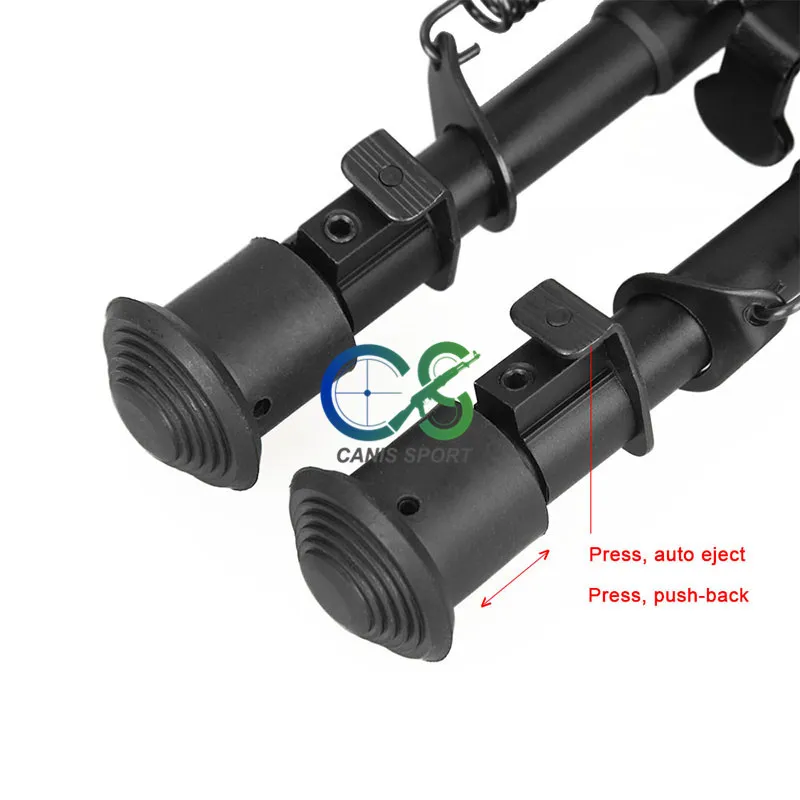New Arrival Black Color Bipod Metal Spring Eject Tactical 6 