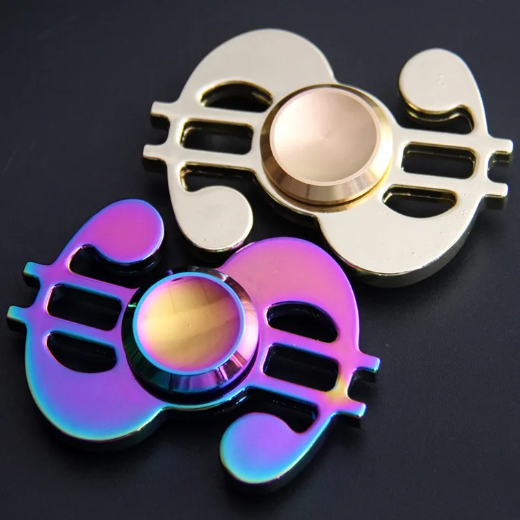 Fidget Spinner en métal EDC pour adultes, coeur en acier, main