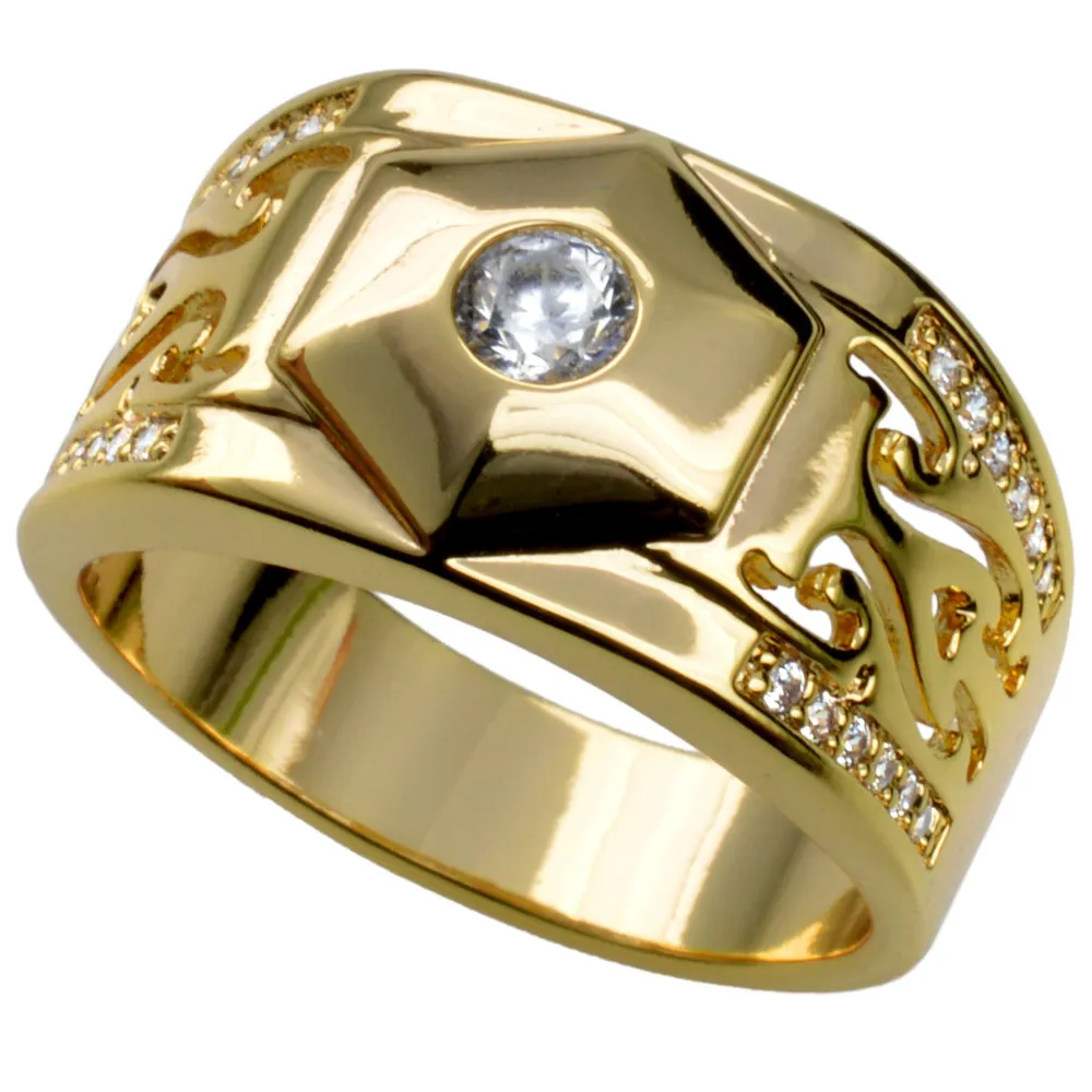 خاتم من الذهب عيار 18 قيراط تم تعبئته للرجال (R285) SZ 8-15