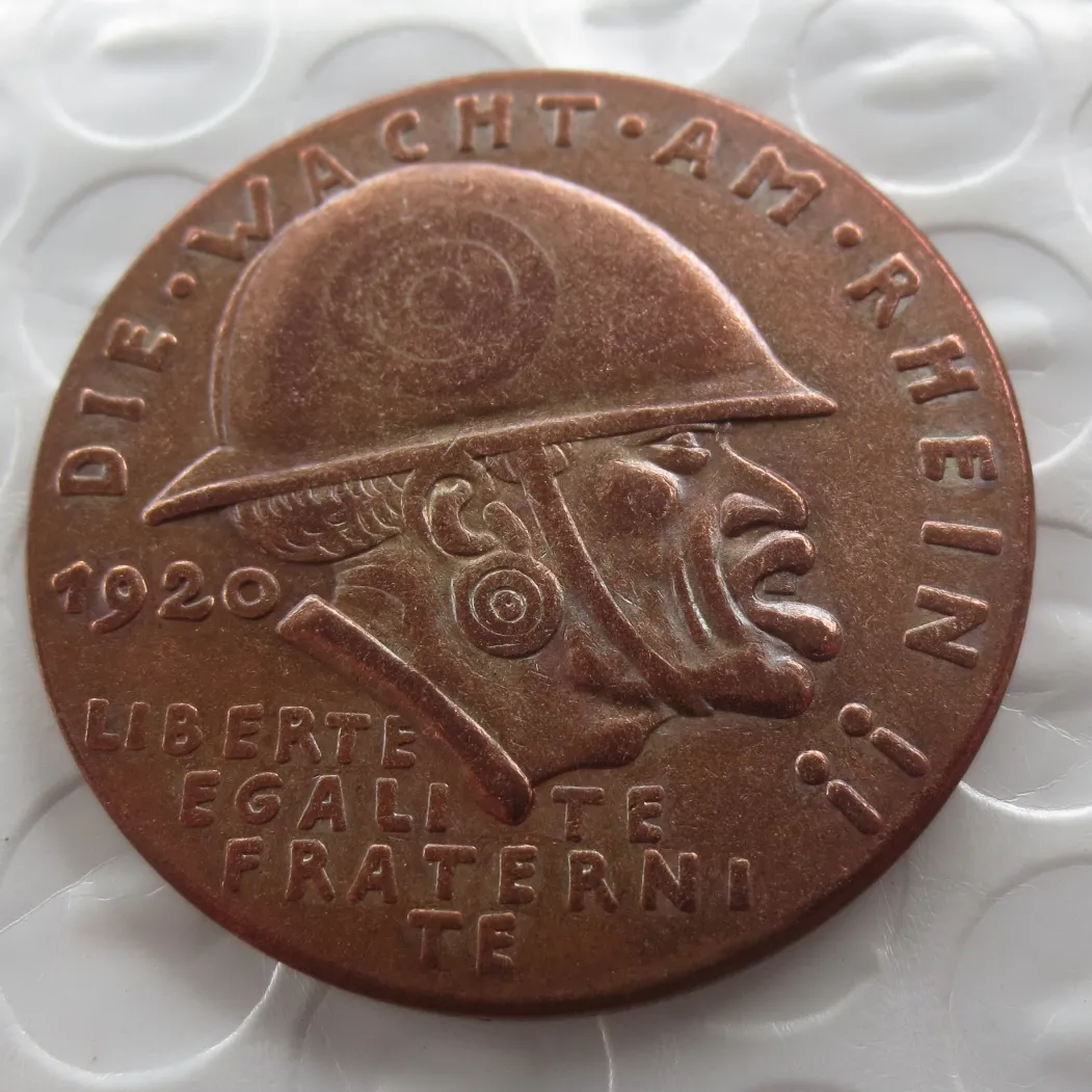 Deutschland 1920 Gedenkmünze „The Black Shame Medal“, 100 % Kupfer, seltene Kopie