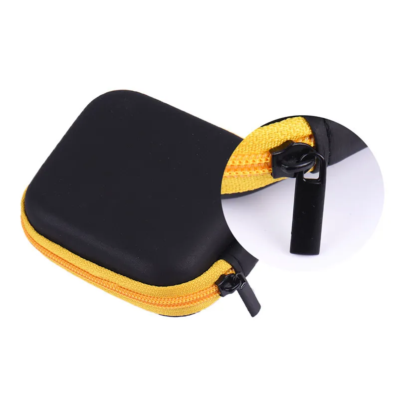 Headphone Bag Portable Mini Zipper Cover PU Leather Earphone Bag Protective USB Cable Organizer Portable Earbuds Pouch box