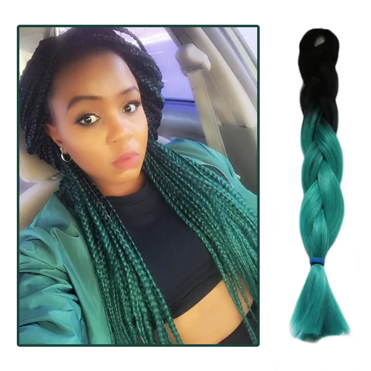 Synthetic Braiding Gray Hair Xpression 24inches Two Tone Natural Bundle