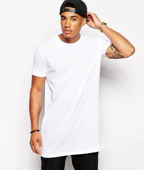 Wholesale White Longline Cotton T Shirt Casual Long Style Streetwear Tee For Men From Makaylashop 19.31 DHgate.Com