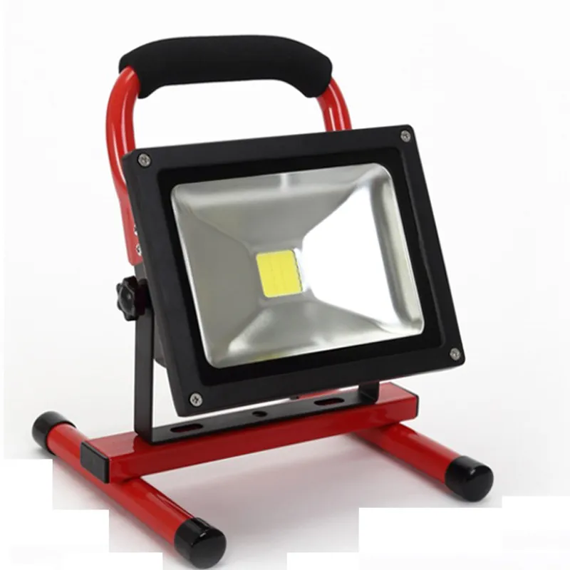 Portable Rechargeable LED Flood Light 10w 20W 30w 50w Flood Work Light with Direct Charger and Car charger 100-240V AC 12V DC