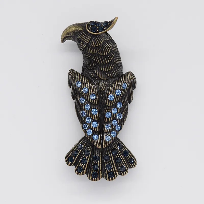 Antique Crystal Rhinestone Eagle Pin Brooch, Bijoux fantaisie C569
