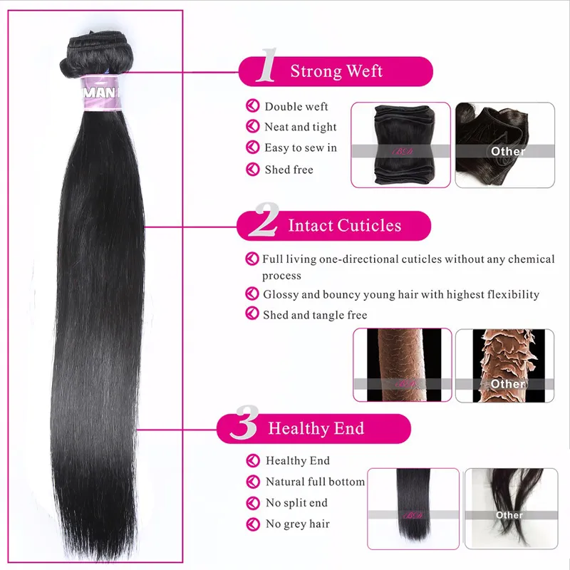 BD Straight Lace Frontal Human Hair Extensions 1345 Lace Size Within Three Bundles Human Hair Weaving52939009437552