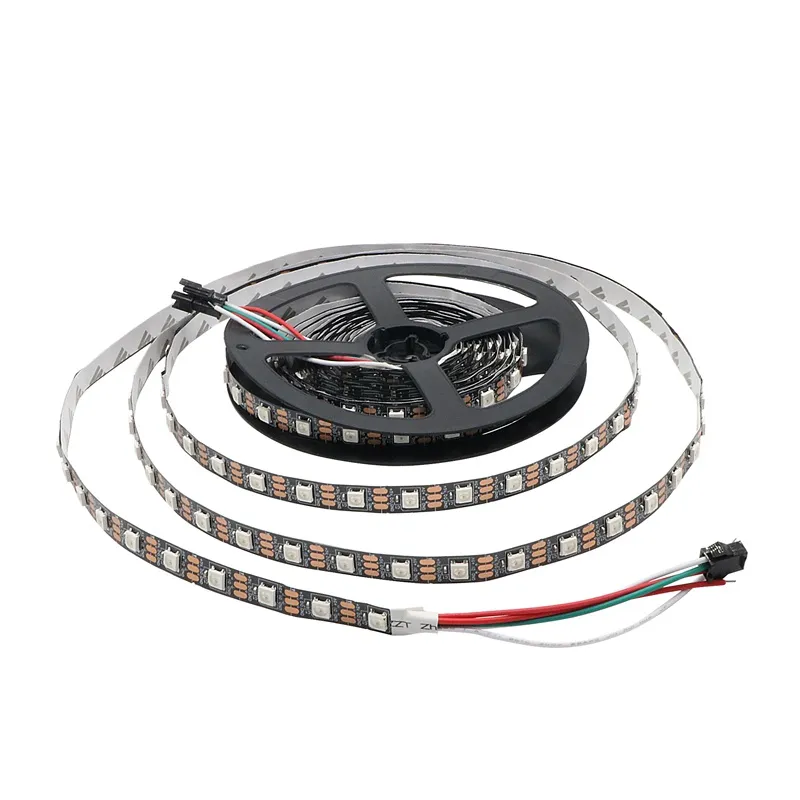 DC5V 5 M WS2812B WS2812 LED Şerit Akıllı RGB 5050 Tam Renkli Piksel IC Ditigal ayrı ayrı adreslenebilir su geçirmez bant ışık