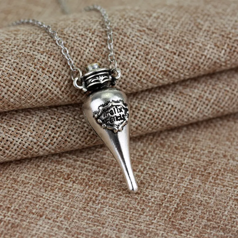 Movie jewelry Harry Felix Felicis Magic Potion Bottle Pendant Necklace Lucky Potion Necklace WA1694