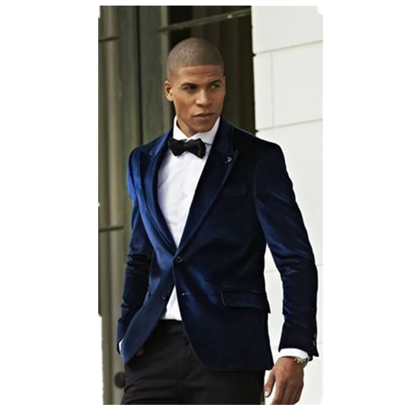 Wholesale- Fashion men suits velvet jacket custom size color groomsman wedding dance