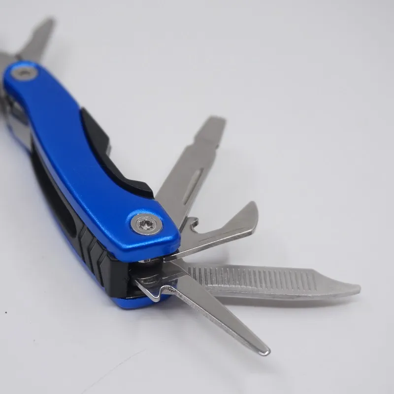 Pinza pieghevole multifunzione portatile Pinza tattica in acciaio Coltelli combinati multiuso Strumenti EDC esterni Commercio all'ingrosso di colore blu