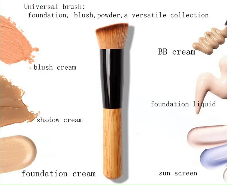 Small Flat Detales Foundation Brush Universal Makeup Borstes Make Up Brup Oblied Brush Wood Handle8528820