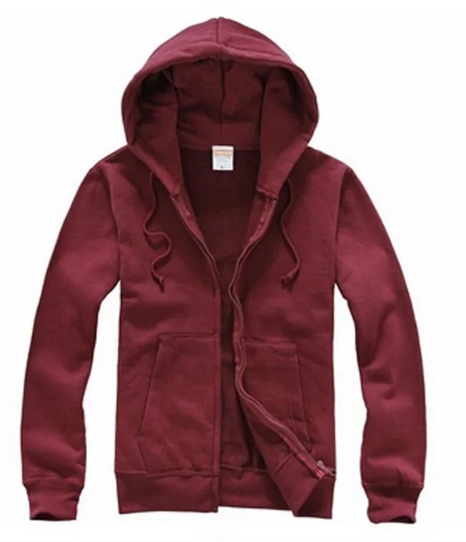 Men's red zip up sweater top