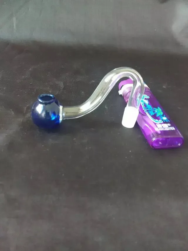 Accessori bong in vetro bottiglie colorate che bruciano, pipa colorata fumatori Tubi in vetro curvo Tubi bruciatori a nafta Tubi acqua Dab Rig Bong in vetro