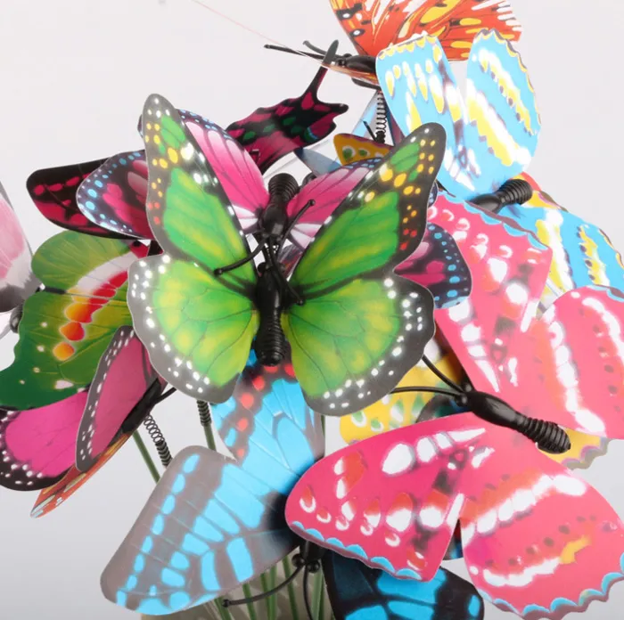 50 stks-pack Butterfly Garden Ornaments Patio Décor Butterfly Party Supplies Decoraties voor Outdoor Garden Butterfly Crafts Simulation