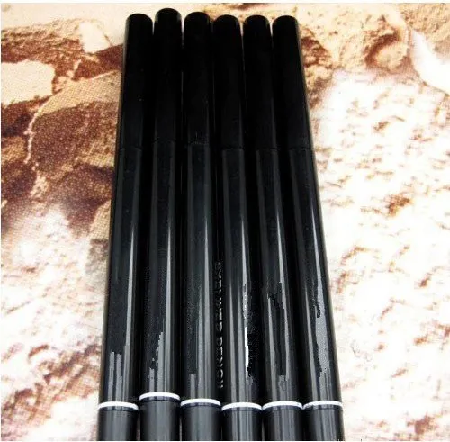 12 Adet / Çok Özel Kozmetik Marka Dönen Ölçeklenebilir Siyah ve Kahverengi Eyeliner Güzellik Kalem