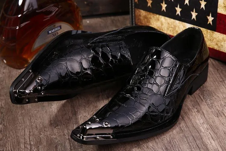 Moda show de Focos sapatos de couro de patente do Homem sapatos do Homem Vestido Preto Sapatos Vestido Formal preto EU38-46