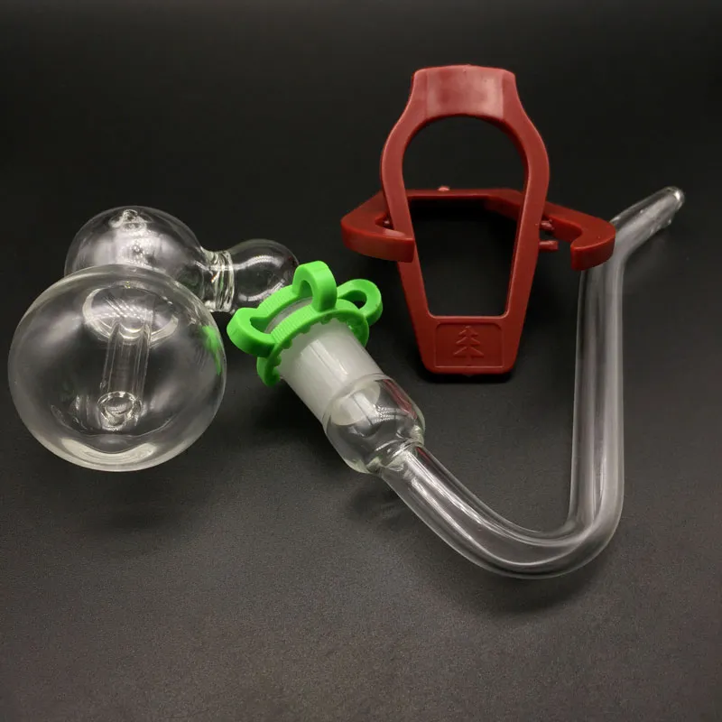 Auf Lager!! Glas Aschenfänger Bubbler mit J-Haken Adapter J Haken Glasrohre und Kunststoff-Falten Rohrständer Rack Halter Kits für das Rauchen