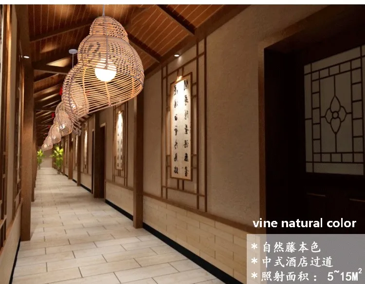 Modern Bambu Salyangoz Kolye Işıklar Armatür Güneydoğu Asya Rattan Escargots kolye Lambalar Hotel Restaurant Lambası Asma Odası Kafeler Yemek