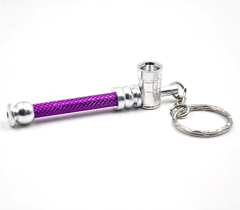 Toppuff grossist alluminium mini rökning pipe keychain ultra-liten bärbar förångare shisha mun tips rör rengöringsmedel