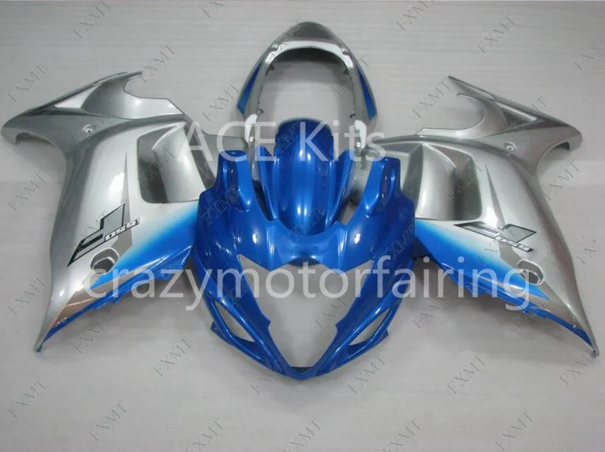 3 Geschenk Neue Heiße ABS-Motorradverkleidungskits 100% passend für GSX650 F 2008 2012 GSX650F GSX650 08 12 Blau Silber ASV3