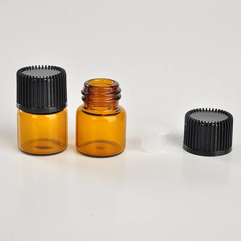 Perfumes Bottling 1ML Perfume Amber Mini Glass Bottles, 1CC Ambers Sample Vial,Small Essential Oil Bottle Factory price N708