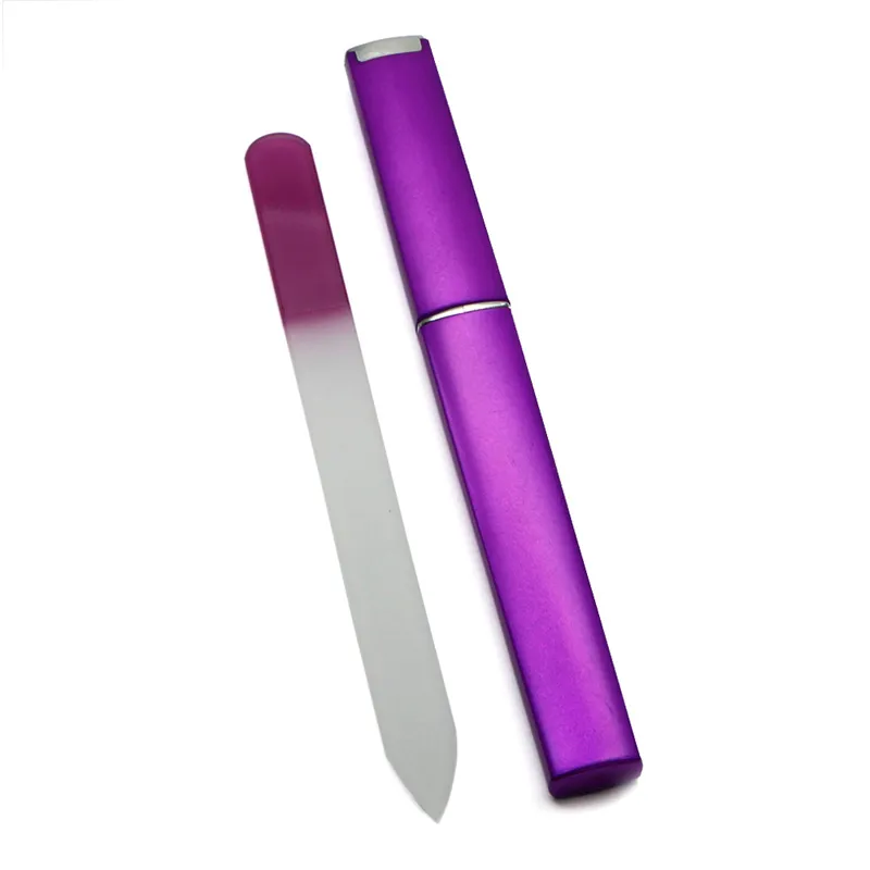 10X New TOP QUALITY CRYSTAL GLASS NAIL FILE 5 12quot with Companion Hard CaseNF014 available 5879895