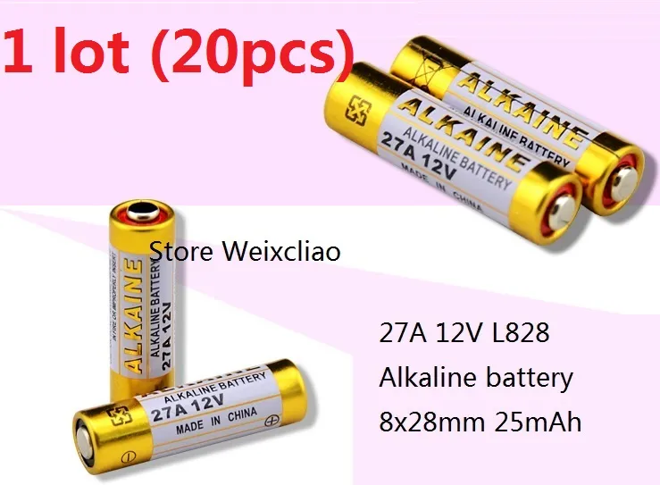 20 Pz 1 Lotto 27A 12 V 27A12V 12V27A L828 Batteria Alcalina Secca 12 Volt  Batterie Spedizione Gratuita Da 16,18 €