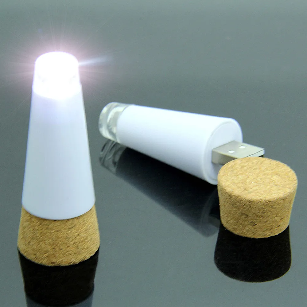 Rechargeable Christmas USB Bottle With LED Lights And Cork Shaped