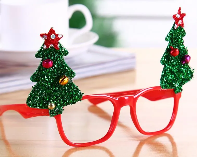 Przysługa noworoczna Okulary świąteczne Święty Mikołaj Snowman Ramki do okularów Gogle Okulary Przebranie na przyjęcie Akcesoria do kostiumów rekwizyt prezent czerwony