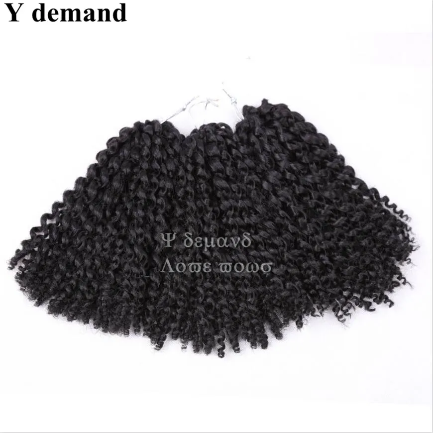 8 '' Malibobo Ombre Twist Crochet trenzas pelo corto sintético Kanekalon Marley Afro Kinky trenza extensión del cabello Y la demanda