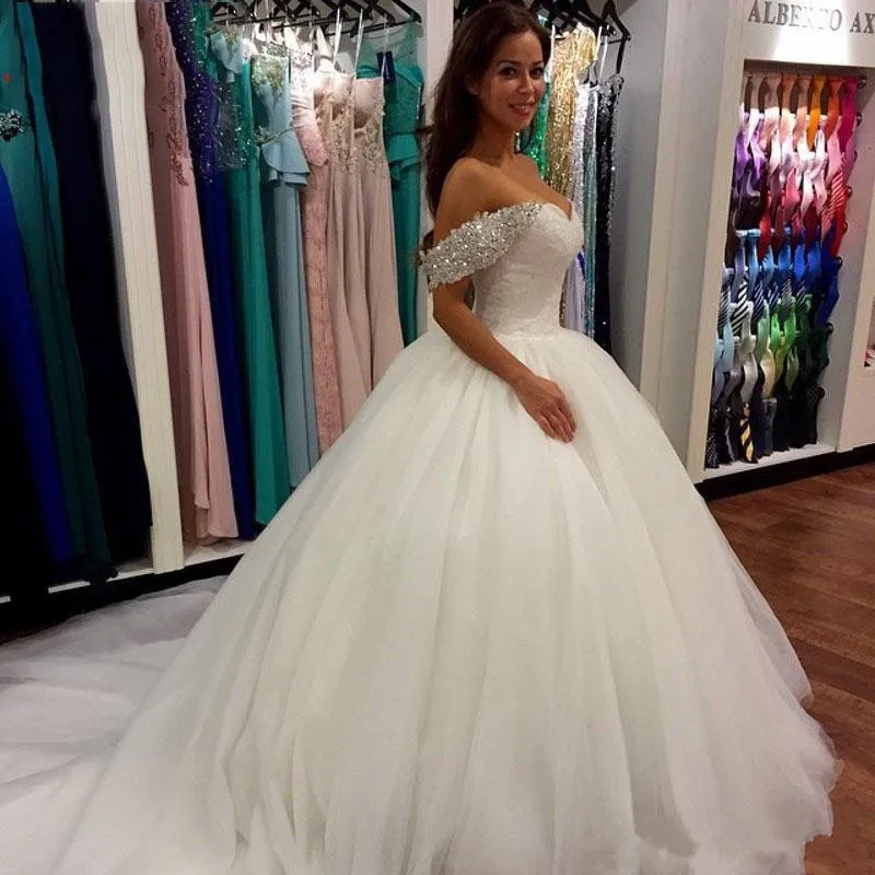 Plus size rhinestone deals wedding dress