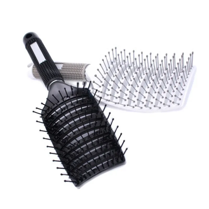 Moda Salon Scalp Masaż Grzebień Hair Brush Professional Detangle Paddle Hairbrush Fryzjerstwo Narzędzia Stylizacji Łukowaty Projekt