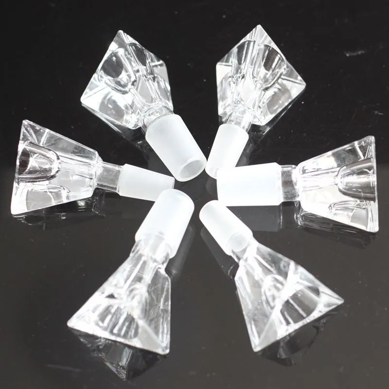 Accessoires pour fumeurs Glassdiy Bols en verre de forme triangulaire capiteux pour bang 14mm / 18.8mm Grands bangs larges