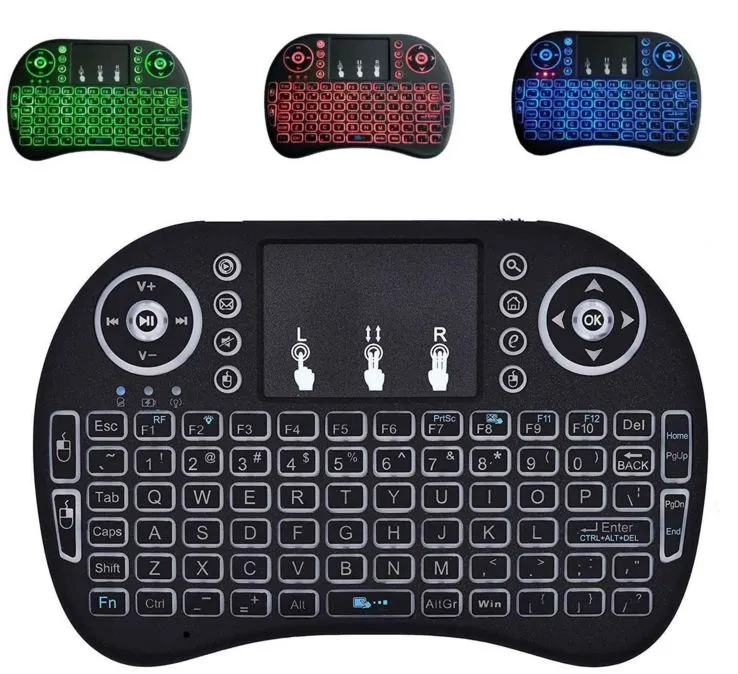 Original Normal Retroiluminado Mini Rii i8 Teclado Sem Fio 2.4G Inglês Air Mouse Teclado Touchpad Controle Remoto para Smart Box Android TV