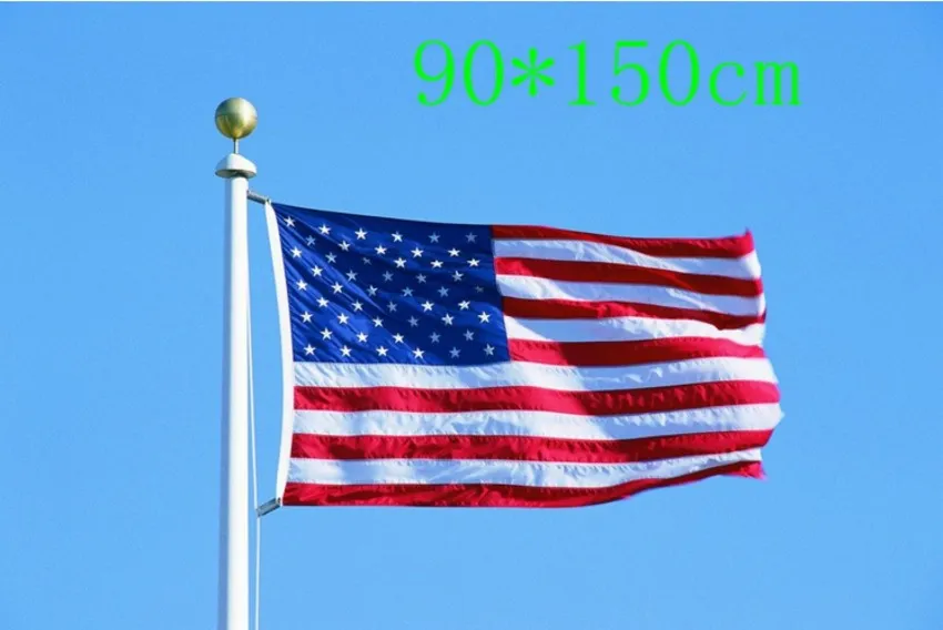 American Flag 3x5 stóp Higt Jakość nylonowa haftowane gwiazdy szyte paski solidne mosiężne przelotki USA Flaga ogrodowa7443772
