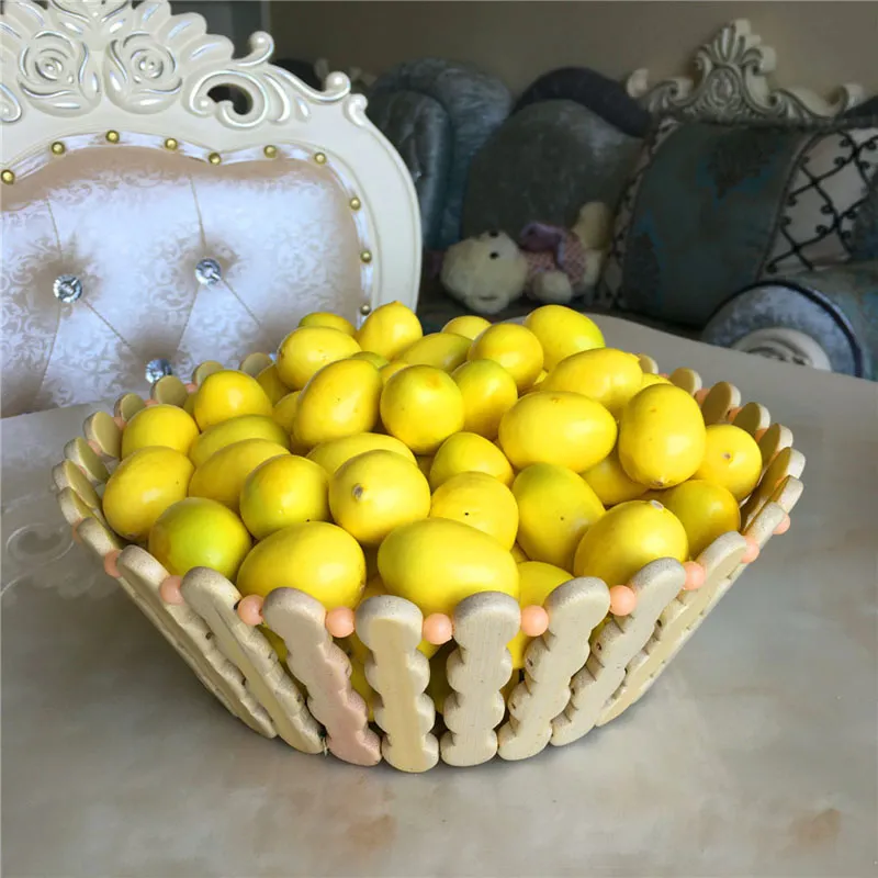 미니 노란색 인공 가짜 레몬 시뮬레이션 플라스틱 과일 거실 ​​주방 홈 장식 테이블 장식 장식 ZA2603