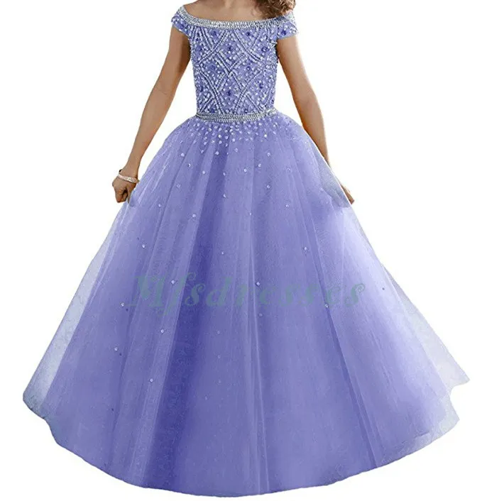 2017 принцесса бальное платье девушки театрализованные платья синий бисером платье девушки цветка дети выпускного вечера вечерние платья девушки вечерние платья