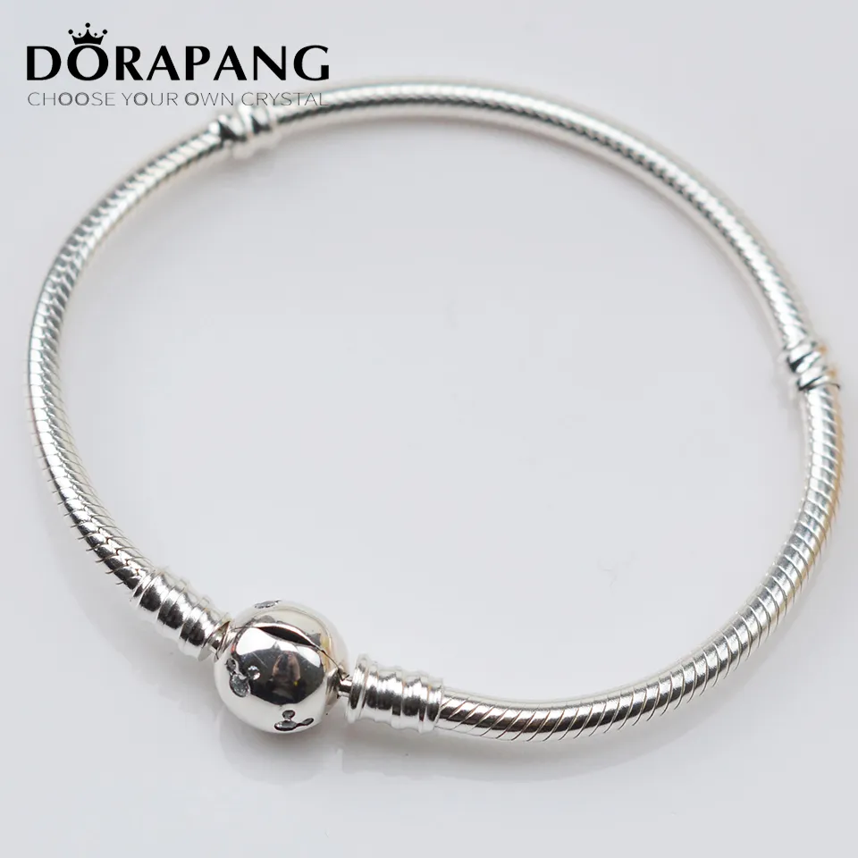 DORAPANG Usine En Gros 925 Bracelets En Argent Sterling Serpent Chaîne Fit MIQI Charme Perle Bracelet Bracelet Bijoux Cadeau Pour Les Femmes 8009