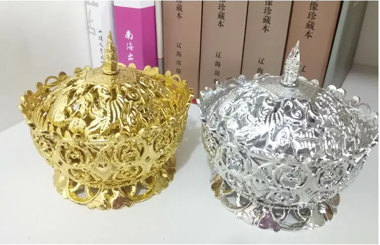 Altın Gümüş Taç Şeker Kutusu plastik düğün parti hediye kutuları 9 * 9 * 7.2 cm L boyutu Düğün Bebek Doğum Günü Partisi için