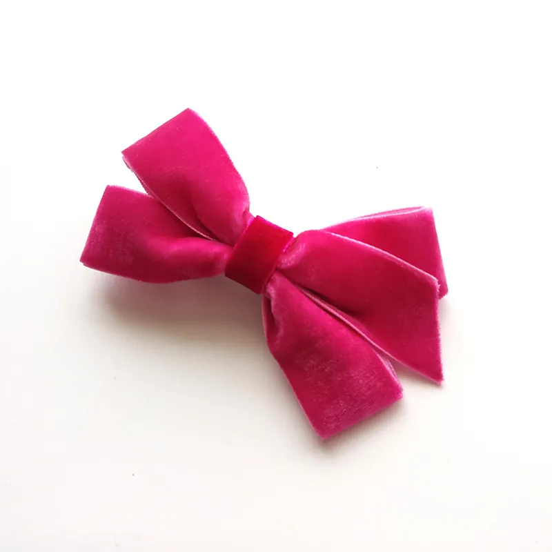 Velvet Material Bowknot Hair Clips Double Ribbon Headwear Soft Color for Princess New Design Autumn and Winter Style Charm Bow hairpins