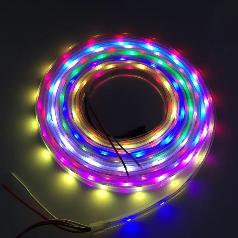 5 m 60 LEDs / m WS2812B WS2812 Pixels Branco PCB À Prova D 'Água WS2811 IC 5050 RGB SMD Digital Cor Flexível LED Faixa de Luz 5 V 2020