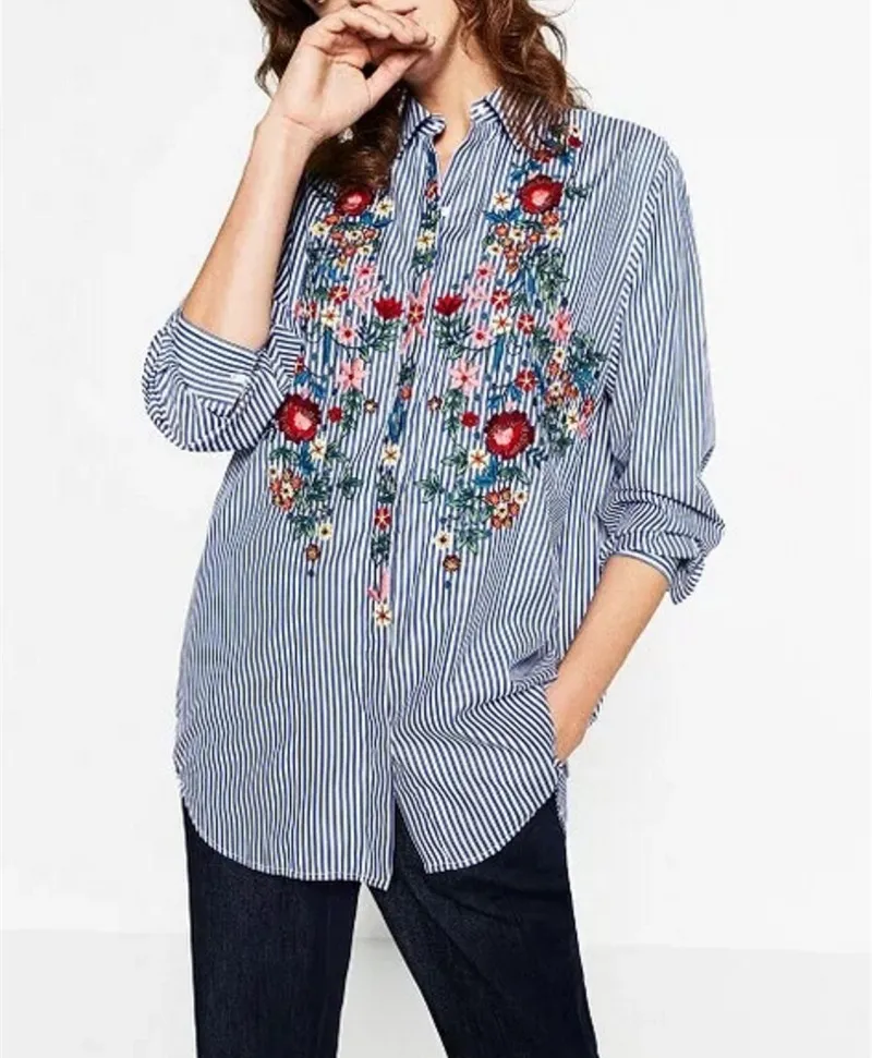 Chemise brodée fleurs deals