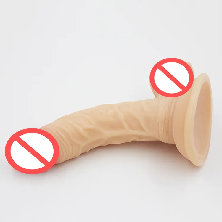 Großer realistischer Dildo, wasserfest, Fleisch, 20,4 cm, flexibler Penis mit strukturiertem Schaft und starkem Saugnapf, Sexspielzeug für Frauen