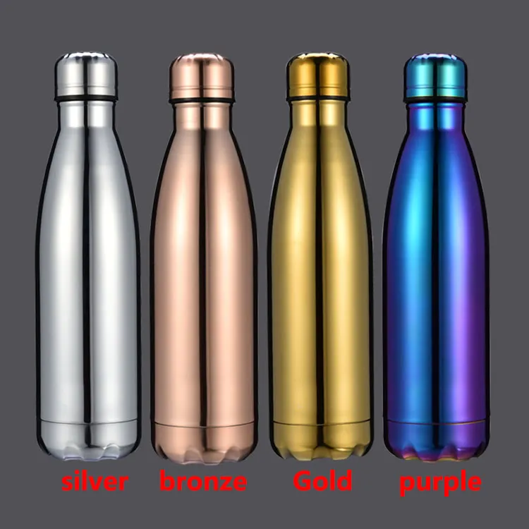 Water Cup Insulation Mug 500ML Vacuum Bottle Sports 304 Stainless Steel Cola Bowling Shape Travel Mugs Customized logo WX-C19