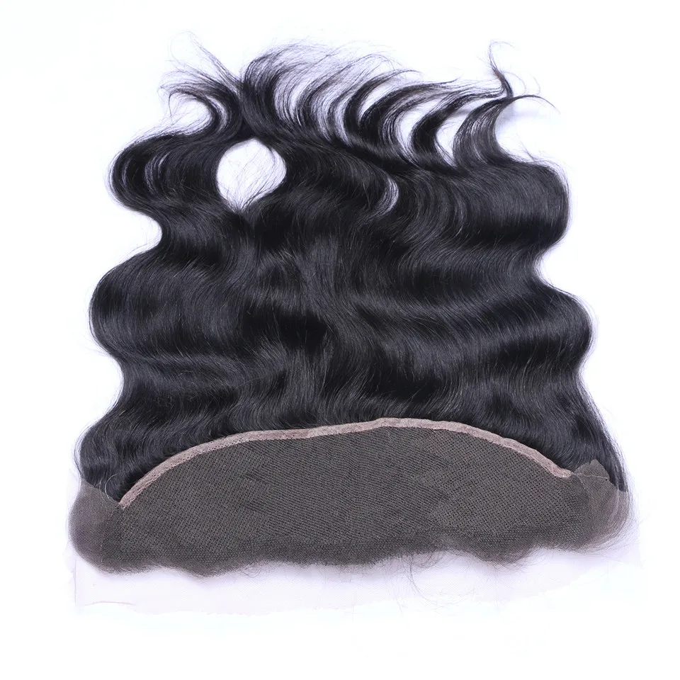 Body Wave Human Hair 13x4 Spets Frontals Preplucked Natural Hairline Bleched Knots Stängningar8250566