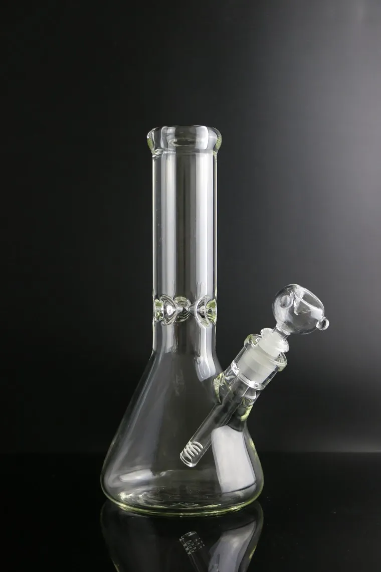 Narghilè Beaker 9mm Bong 12 pollici Ghiaccio spesso elefante Tubo dell'acqua in vetro con giunto downstem 14/18 14mm tipo dritto