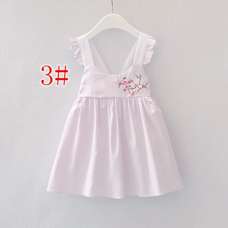 INS Filles Coton Robe En Dentelle Vêtements Pour Enfants Vêtements De Broderie D'été Robes En Dentelle Mode Sans Manches Diamant Princesse Robe 9 Couleurs choisir le bateau libre