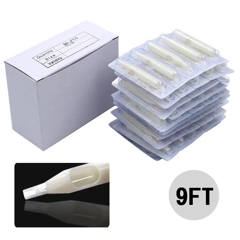 Tattoo Needle Nozzles Tips 9FT Flat 50pcs Disposable Tattoo Plastic Tips