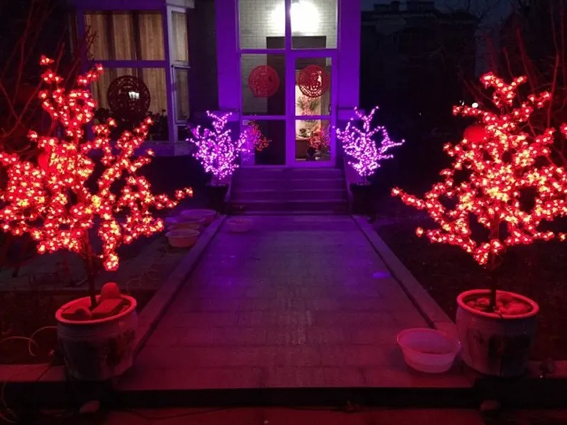 led kunstmatige kersenbloesem boom licht kerstlicht 1152 stks led-lampen 2 m hoogte 110/220 VAC regendicht buitengebruik gratis verzending